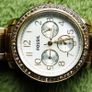Fossil Womens Gold Color Watch ES-2968 battery -  works well Image 4
