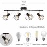4 Way Ceiling Light Fixture Rotatable Retro Spotlight Fitting E14 Base Angle Adjustable with Black Metal Cage Flush Mount Image 3