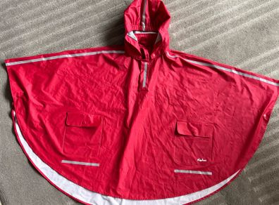 Kids Playschool Red Rain Poncho
