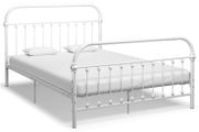 Bed Frame White Metal 140x200 cm