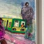 Framed Original Painting Seapoint Dublin Dart and Henry Moore Sculptures Original Gift Image 6