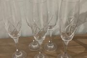 5 Crystal Champagne Flutes