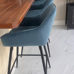 Teal Kitchen Counter Stools x 3 For Sale