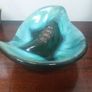 Stunning Vintage Mid Century Modern Ceramic Ashtray in the Most Amazing Turquoise Green and Brown Glaze, Grand River Pottery, Fergus, Canada- A Tobacciana Collector's Dream Piece! Image 6