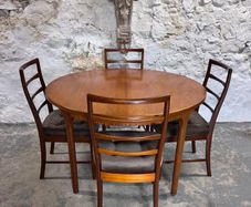 Mid Century Modern Teak Extendable Dining Table and Chairs by McIntosh