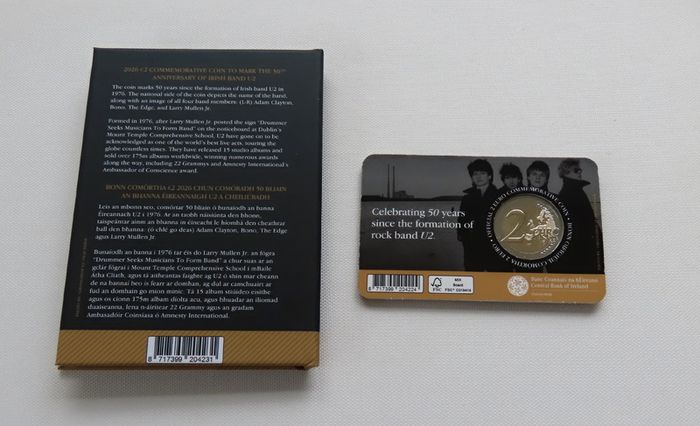 U2 Proof + BU Coincard 50th Anniversary 2026 2 euro coins