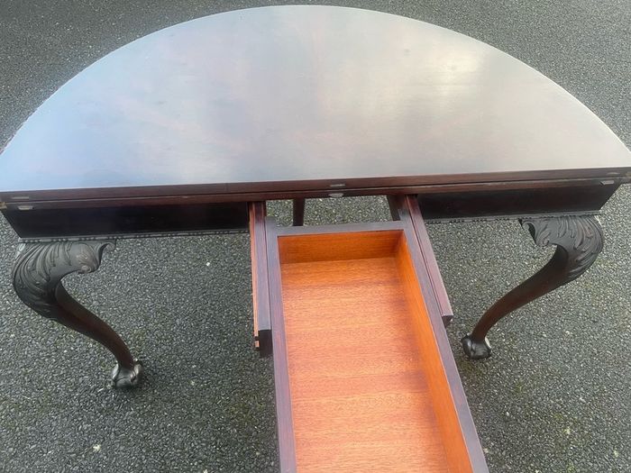 Antique mahogany games table