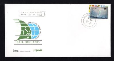 1989 Ireland Commemorates Ireland's Entry in the Whitbread Round The World Race (Sail Ireland) An Post First Day Cover (FDC) with Durlas (Thurles) Steele cancel.