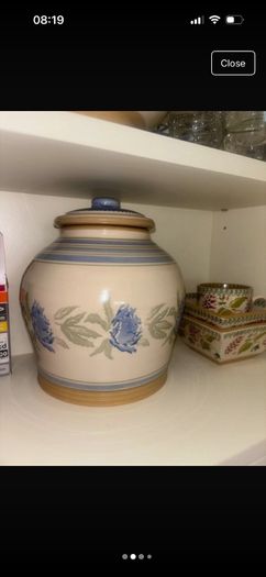 Nicholas Mosse Blue Peony Cookie Jar