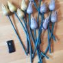 Large Size Vintage Handmade Wooden Flowers x12 Pieces Image 7