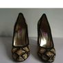 Le Babe Mirror 5019 Black Gold Embroidered Block Heel Court Shoes EU36 BNIB CAN POST Image 7