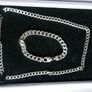 Vintage Sterling Silver 925 thick Chain and thick Bracelet heavy 59.1g Image 4