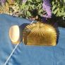 Victorian brass crumber and bone handled brush Image 2