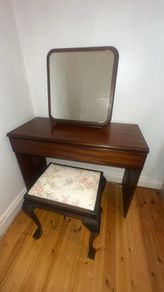 Vintage Dressing Table with Mirror & Stool