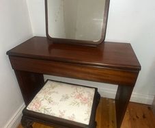 Vintage Dressing Table with Mirror & Stool