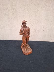 Plaster mine worker statue