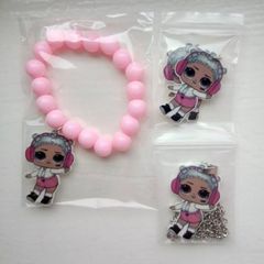 LOL dolls matching set of bracelet, earrings and necklace