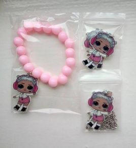 LOL dolls matching set of bracelet, earrings and necklace