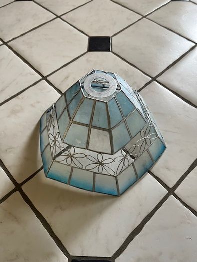Ceiling Light Shade- Blues And Silver. In Great Condition.
