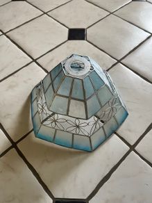 Ceiling Light Shade- Blues And Silver. In Great Condition.