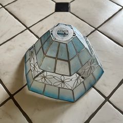 Ceiling Light Shade- Blues And Silver. In Great Condition.