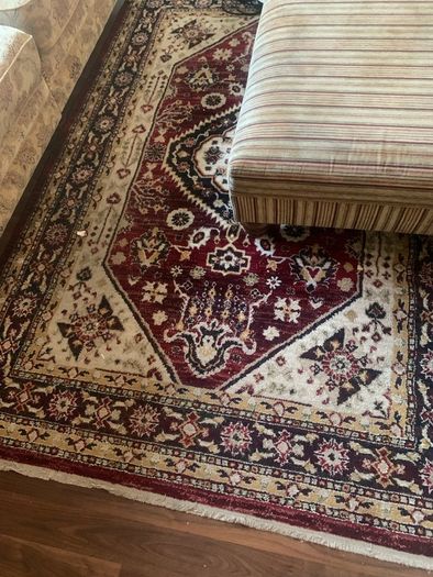 3 seater matching footstool and rug