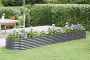 Garden Raised Bed Galvanised Steel 368x80x36 cm Anthracite