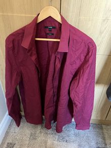 Purple log sleeve shirt size18 collar