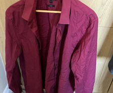 Purple log sleeve shirt size18 collar