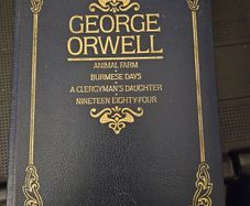 George Orwell Collected Stories Vintage Faux Leather Hardcover Gold Edge 1986.IN GOOD CONDITION. See photos for condition