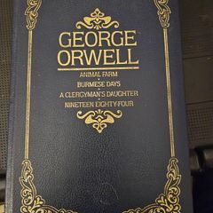 George Orwell Collected Stories Vintage Faux Leather Hardcover Gold Edge 1986.IN GOOD CONDITION. See photos for condition