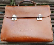 Vintage 70s Vintage Leather BAG 16,2" x 14"