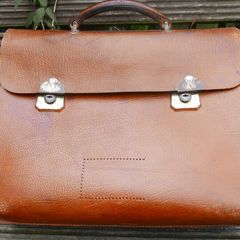 Vintage 70s Vintage Leather BAG 16,2" x 14"