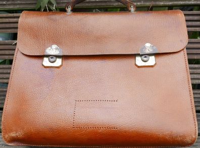 Vintage 70s Vintage Leather BAG 16,2" x 14"
