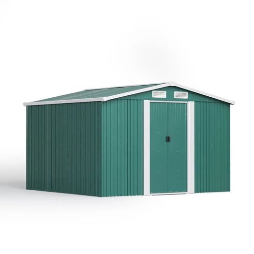 8Ft x 8Ft Green Metal Tool Shed (FREE POSTAGE)