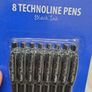 Pack of 8 Technoline black ink ballpoint pens by Tallon Image 2