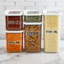 12x1200 ml 12 PCS Kitchen Food Storage Box Container Set Organizer Square Vacuum Lid Airtight Jars Pantry Noodle Legume Cereals Rice Pasta Image 2