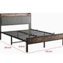 Double Bed Frames with Storage Headboard,Heavy Duty Metal Upholstered Platform Bed Frame Double Bed,Mattress Foundation/Strong Steel Slat Support/Under Bed Storage/Easy Assembly Image 3