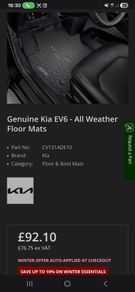 Genuine Kia EV6 - All Weather Floor Mats and Boot liner