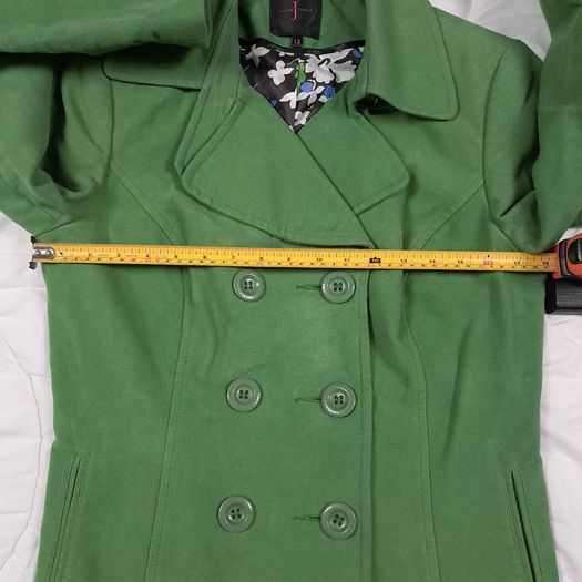 Jasper Conran Bright Green Double Breasted Pea Coat 12UK/40EU