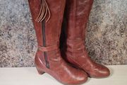 Vintage womens Dr Martens 11436 brown leather heeled riding boots knee high Size Uk 4 EU 37