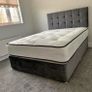 Cream double bed and mattress Image 2