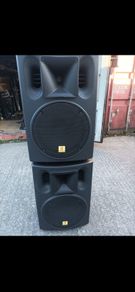 a pair of powered speakers