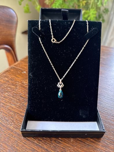 silver pendent and earring set