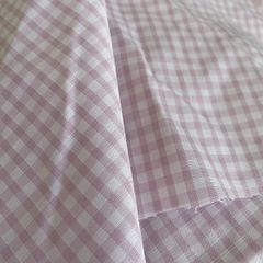 Over 20 m x 1.1 m of a pretty pink lilac gingham check fabric