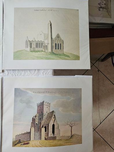 Beranger's Antique Buildings Of Ireland X 50 Prints. Each In A Sleeve With Clear Front. All In Mint Condition. See Photos For Same.