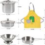 Children's Kitchen Accessories Wooden Mud Kitchen Accessories Play Kitchen Food Cooking Set Children's Toy Pots Doll Kitchen Accessories Kitchen Toy for Toddlers Boys Girls Image 5