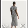 Stripped Button Midi Dress Black Image 4