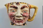 Vintage character 'Price Bros' face jug mid century ceramic pottery jester clown Toby pitcher