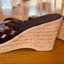 Cork wedges summer sandals with flower Image 2